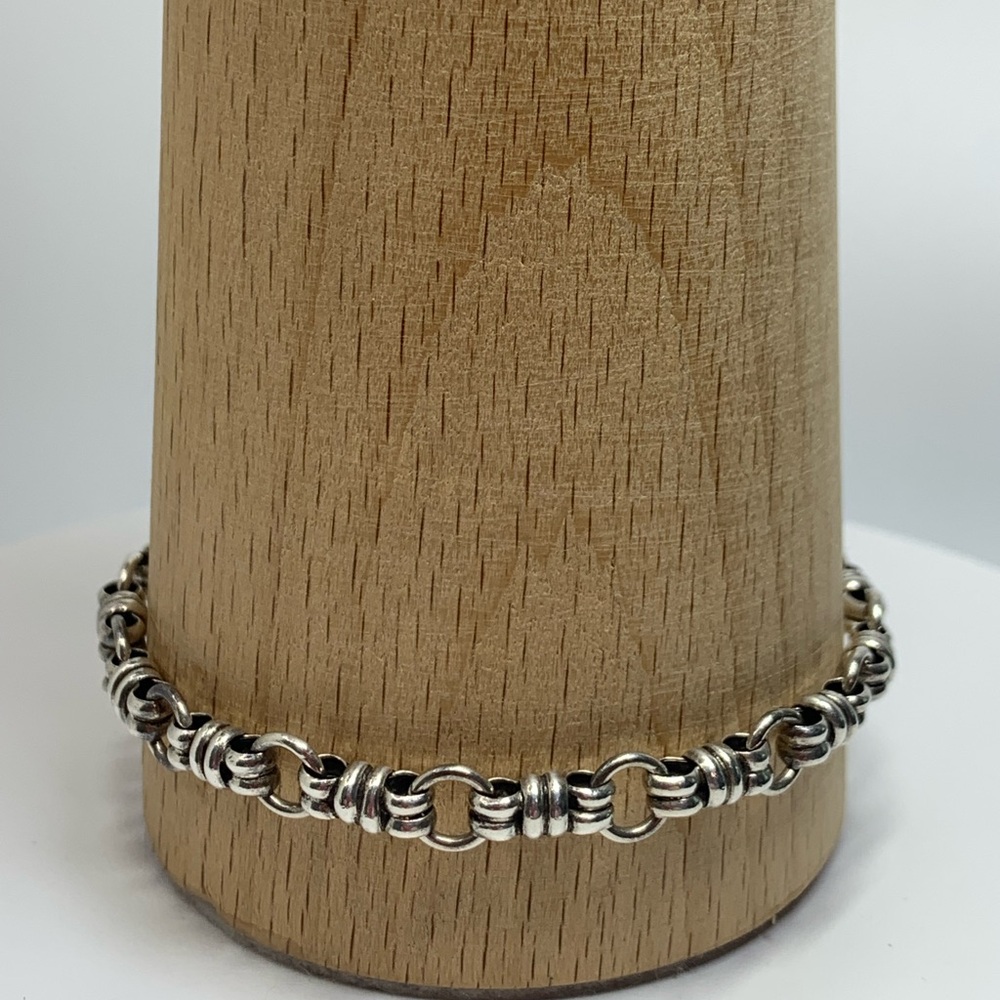 Sterling Silver ‘Candy Wrapper’ Link Toggle Clasp… - image 3